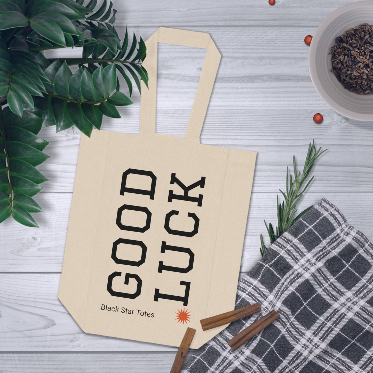 GOOD LUCK Double Wine Tote Bag