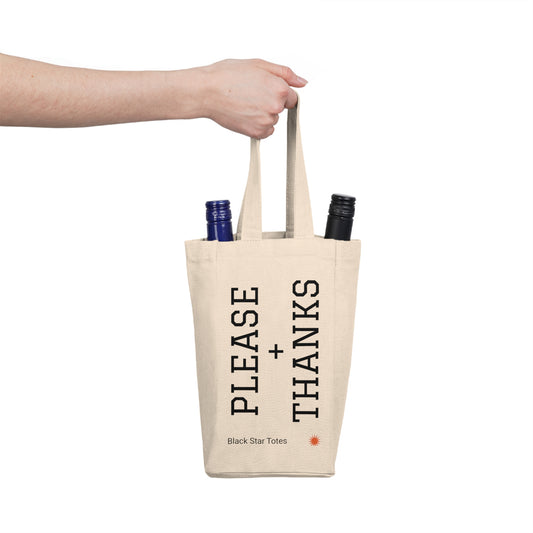 PLEASE + THANKS Double Wine Tote Bag