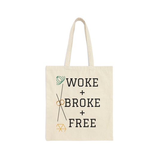 WOKE + BROKE Cotton Canvas Tote Bag