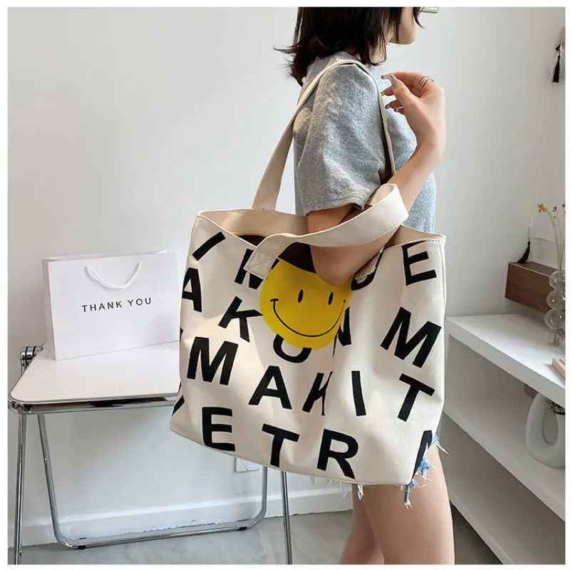 Happy Letter Jumbo Tote